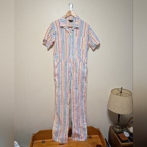 Nooworks Rainbow Stripe Short Sleeve Jumpsuit – Size Large